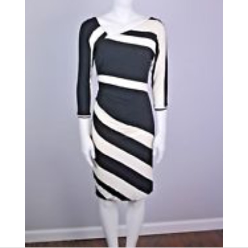 Anthropologie Bordeaux B&W Striped Dress